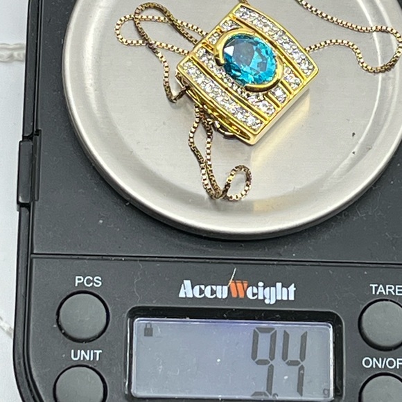 💎 Technibond Blue Topaz Pendant Necklace - QVC Classic! - Picture 17 of 17